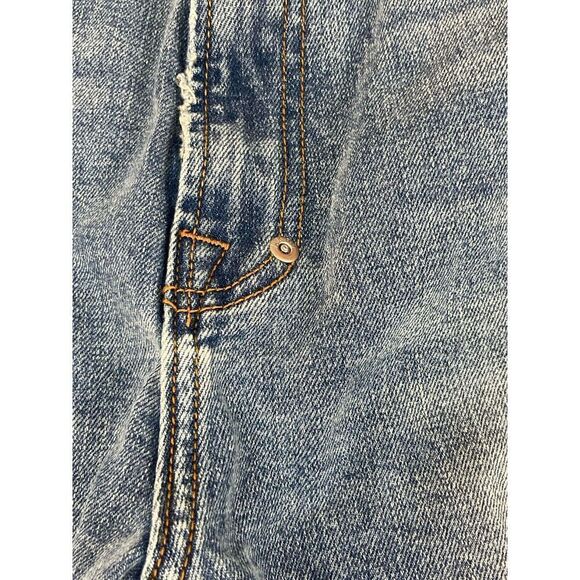 Akoo Straight Jeans Men's Size 38 Blue Denim Solid Cotton Distressed High-Rise - Picture 6 of 16